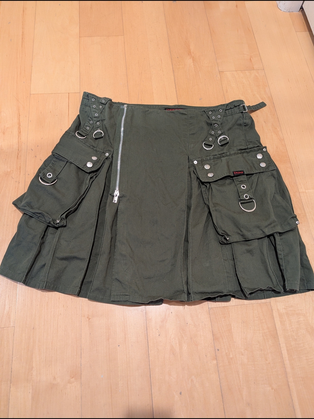 Tripp NYC Olive Green Utility Cargo Kilt with Buckles Size 2X